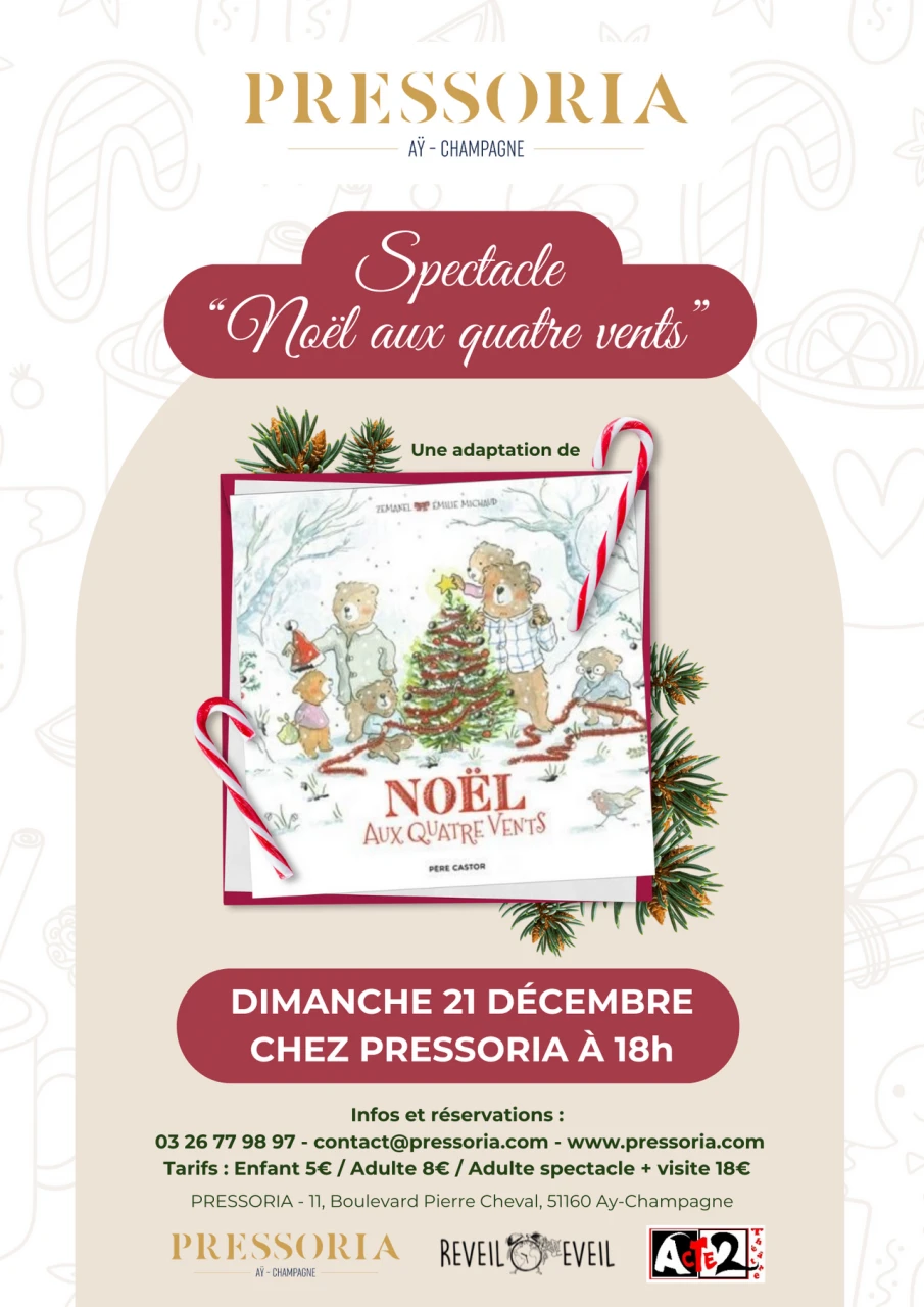 Spectacle pour enfants « Noël aux quatre vents » à Pressoria