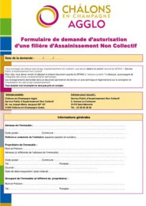 Formulaire de demande d\'autorisation d\'une filière d\'Assainissement Non Collectif