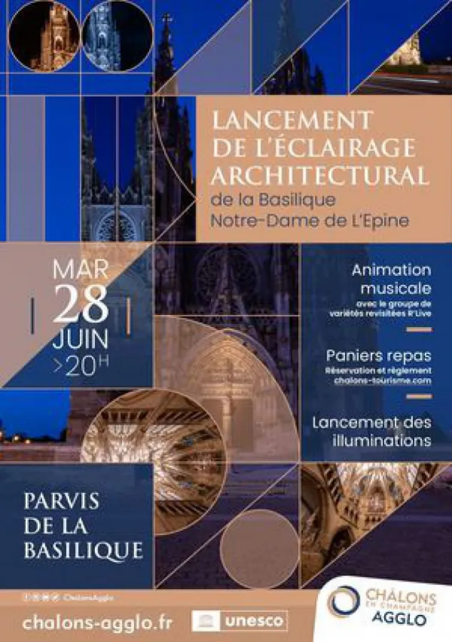 Lancement de l\'éclairage architectural de la Basilique L\'Epine