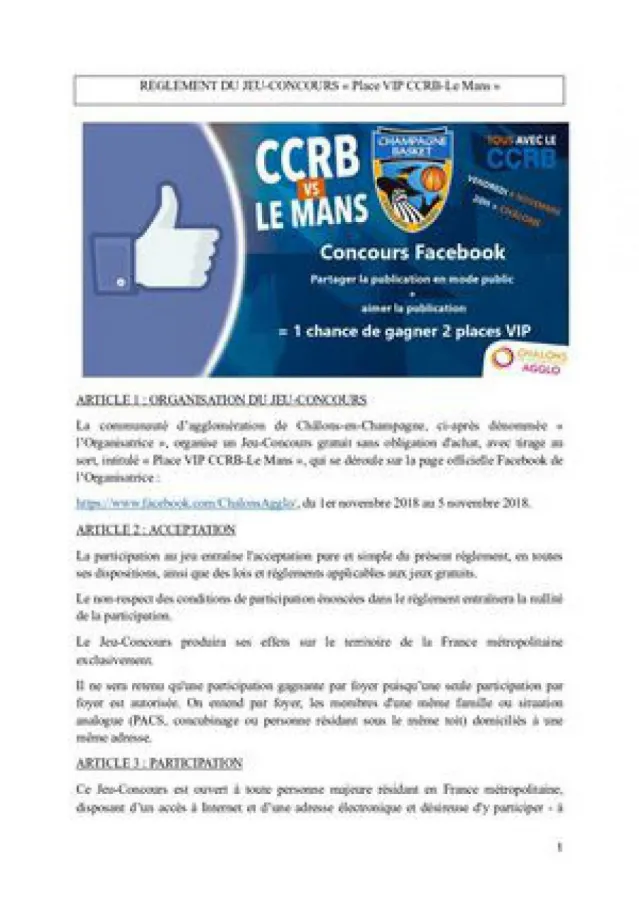 Règlement Jeux Concours CCRB-Le Mans