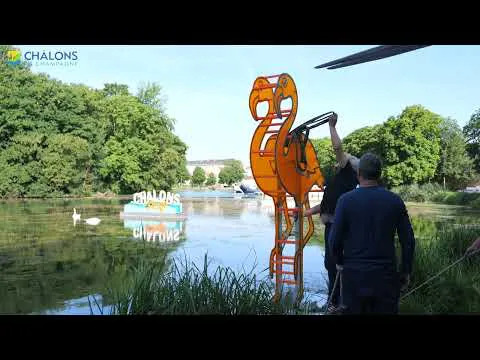 Des flamants s'installent à Châlons Plage