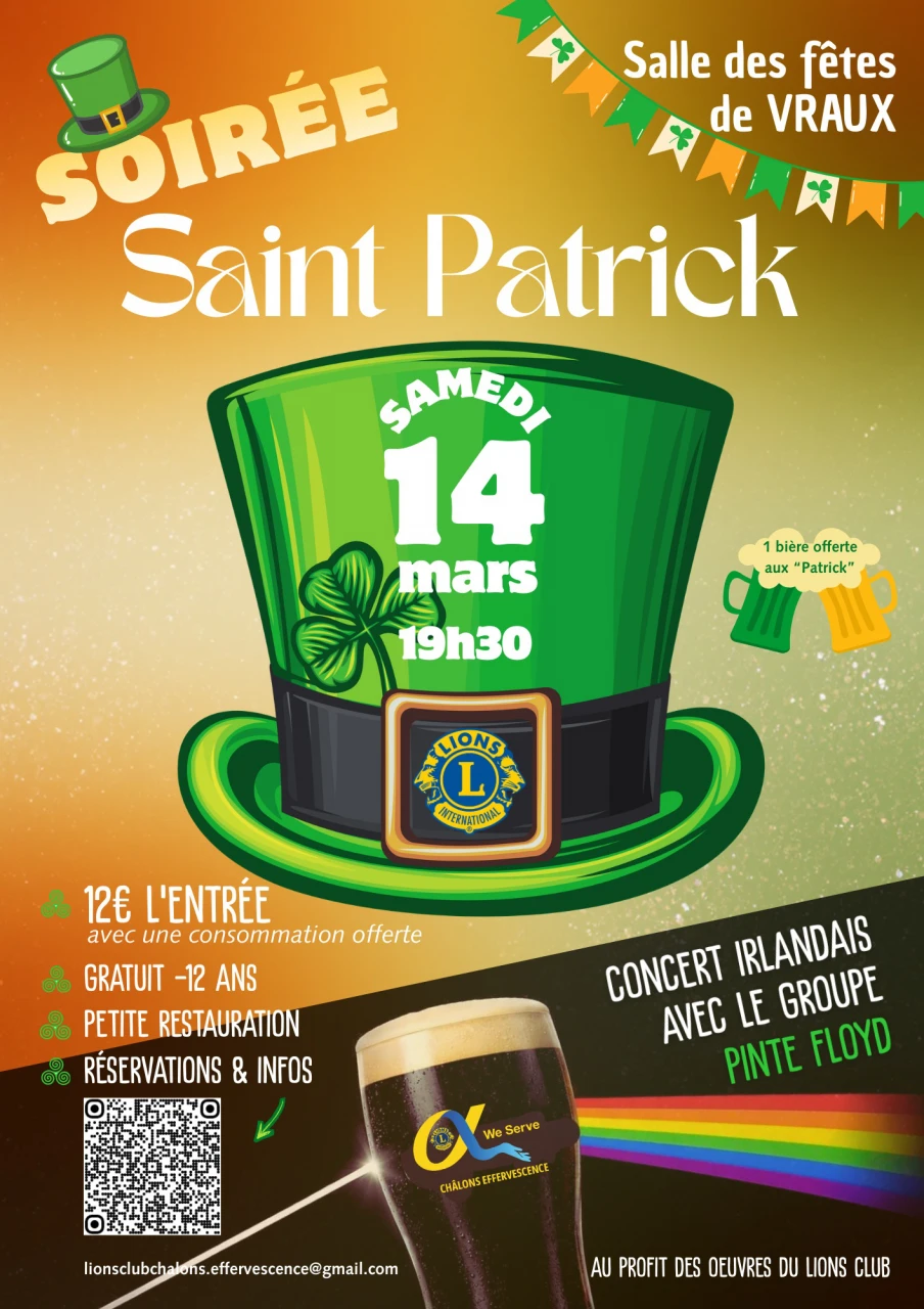 Soirée de la Saint Patrick à Vraux