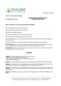 Arrêté Parc Canins