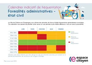 Calendrier de fréquentation 2025 - Formalités administratives - Etat civil