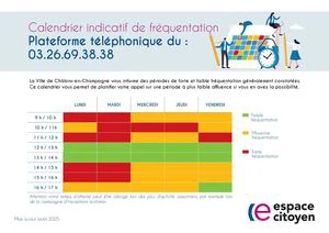Calendrier de fréquentation 2025 - plateforme téléphonique 0326693838