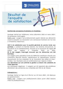 Résultat Enquête Satisfaction 2023