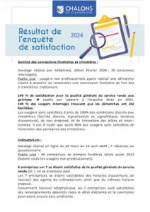 Résultat enquête Satisfaction 2024